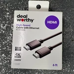 Dealworthy Hdmi High Speed Cable 6ft Black 4k With Ethernet - Open Box. Fixed Price $9.88.