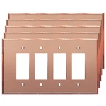 Reflective Acrylic Decorator Wall Plate, Mirrored 4 Gang, Rose Gold. Fixed Price $191.24.