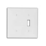 2pc Leviton 80706-w Combo Wallplate, 2-gang, Toggle/blank, Nylon, White, St. Fixed Price $25.31.