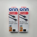 Onn - 4k Ultra Hd Hdmi Cable High Bandwidth Hdtv 4ft 2 Pack. Fixed Price $9.97.