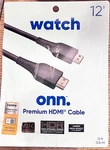 Onn. Premium Hdmi Cable 12' Braided Black. Fixed Price $16.50.