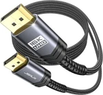 Jsaux Displayport Cable 10ft 2.1, Dp 2.1 Cord Support 16k 60hz, 10ft, Grey. Fixed Price $22.35.