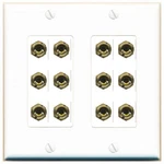 Riteav 12 Banana 6 Speaker Wall Plate - 2 Gang White. Fixed Price $43.98.