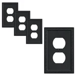 Treewell 4-pack Pearls Duplex Outlet Cover Plate, Single 4pk, Black. Fixed Price $17.99.
