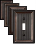 4-pack Aged Bronze Light Switch Covers, Classic Beadboard Single Toggle Wall Pla. Fixed Price $22.49.