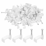 Harfington 100pcs Cable Clips 12mm Half Clamp J-hook With Nail Square Single.... Fixed Price $10.64.