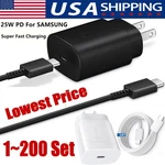 25w Type Usb-c Fast Wall Charger+6ft Cable For Samsung Galaxy S20 S21 5g Lot Us. Fixed Price $7.59.