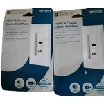 2 Utilitech Hdmi & Coaxial Wall Plate 2-gang White Plastic Duplex #0737223. Fixed Price $15.99.