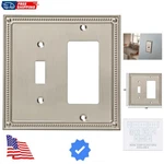 Classic Beaded Toggle & Rocker Wall Plate - 2-gang Certified Gfi Outlet .... Fixed Price $20.79.