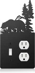 Lothee Metallb R-schalterabdeckung, Elch, Baum, Schwarze Lichtplatte,.... Fixed Price $18.99.