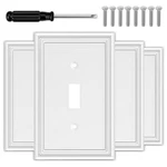 White Decorative Single Toggle Light Switch Covers Wall Plate, Natural Materi.... Fixed Price $23.84.