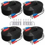 4pcs 100ft Video Power Cable Bnc Rca Cord Wire For Cctv Security Camera System. Fixed Price $24.99.