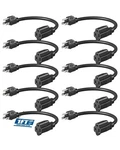 Dewenwils 10 Pack Short Extension Cord, 1 Ft Power Cord,16 Awg Sjtw Weatherproof. Fixed Price $29.99.