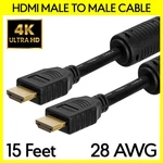 15 Feet Hdmi Cable 28awg Male To Cord For Tv Monitor Projector Pc. Fixed Price $12.99.