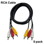 Pack Of 5 Av Male To 3 Rca Audio Video Composite Cable Black (6 Feet). Fixed Price $22.95.