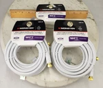 3x Monster 140043 140049 Rg6 Video Coaxial Cable 12' 6' White Tv Satellite. Fixed Price $14.95.