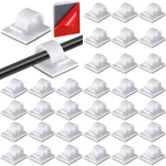 Cable Clips Self Adhesive Wire Organizer Holder White Large 120 Pieces. Fixed Price $11.12.