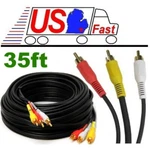 Shielded 35ft Long Triple Rca Audio&video,a/v Av Yellow/red/white Tv/vcr Cable. Fixed Price $23.95.