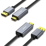 Benfei 2 Pack 4k Displayport To Hdmi 6 Feet Cable Aluminum Feet, Grey. Fixed Price $24.64.