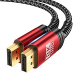Jsaux 8k Displayport Cable 1.4, Dp To 6.6ft(8k 60hz, 6.6ft, Red. Fixed Price $14.76.