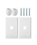 Bates- 1 Port Ethernet Wall Plate, 2 Pack With Pcs Of Cat6 Keystone White. Fixed Price $9.11.