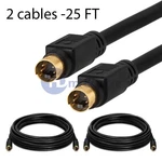 2x 25ft Feet S-video 4 Pin Male To Cord Cable Gold Plated For Dvd Hdtv. Fixed Price $13.79.