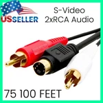S-video & Dual 2 Rca Stereo Audio Video Cable Dvd Vcr Tv - 75 Ft / 100 Cmple. Fixed Price $20.69.