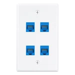 Iwillink (1-pack) 4-port Ethernet Outlet Wall Plate, Keystone Jack Blue. Fixed Price $19.94.