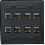 Riteav - Cat6 Shielded Wall Plate 8 Port Flat 2 Gang Black/black. Fixed Price $55.48.