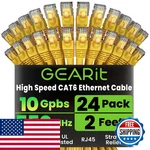 Gearit Cat 6 Ethernet Patch Cables 2 Ft Yellow. Fixed Price $80.43.