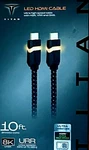 Premium Led Illuminated Titan 10ft. 8k Braided Ultra High-speed Hdmi Cable. Fixed Price $19.99.
