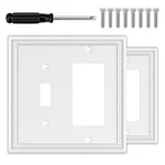 White Decorative Combination Light Switch Covers Wall Plate, Natural Material.... Fixed Price $22.39.