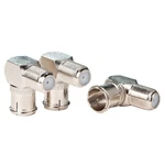 3-pack Right Angle F Type Adapters, F-pin Quick Push On Male To Female. Fixed Price $15.99.
