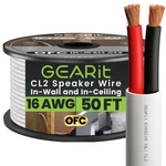Gearit Speaker Wire 16 Gauge Ofc 50 Ft, Copper Ul Cl2 Rated, Awg Wire.... Fixed Price $32.21.