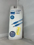 New Sealed Pkg Philips Audio/video 3.5mm Blue Audio Cable For All Brands 3 Feet. Fixed Price $9.50.