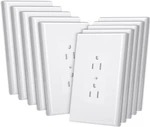 Bates Duplex Wall Outlet Covers - 10 Pack, White Plates. Fixed Price $24.34.
