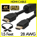 1.5ft Hdmi Male To Cable 28awg Cord Ferrite Cores 4k 1080p Monitor Hdtv. Fixed Price $11.19.