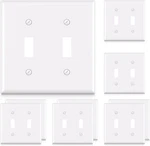 2-gang Toggle Switch Wall Plates, Standard Size 4.53" H X 4.57" L Unbreakable Th. Fixed Price $22.99.