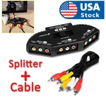 Fosmon 3 Port Av Composite Rca Selector Box Switch Splitter W/ Cable Cord Plug. Fixed Price $10.98.