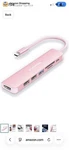 Lention Usb C Hub 7-in-1 Adapter 4k Hdmi 100w Pd Sd/tf Card Reader Rose Pink. Fixed Price $25.99.