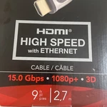 Hdmi Cable 9 Ft Genuine Rocketfish Rf-g1168 High Speed With Ethernet Gray. Fixed Price $19.99.