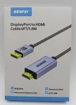 Lot Of 4 Benfei 000273 4k Displayport To Hdmi 6ft Cable Grey New Sealed. Fixed Price $19.99.