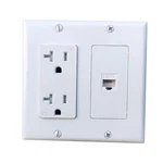 Boplat 2 Gang Power Outlet With 1 Cat6 Ethernet Port - 20a Electrical White. Fixed Price $24.08.