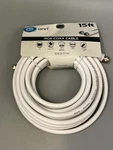(1) New, Onn, Rg-6 Coax Cable F-type Jack, 15 Foot, 75 Ohm, White Ona16av018. Fixed Price $9.45.