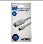 Philips 6ft. Mini Displayport To Hdmi Cable White Audio/video - Sealed Box. Fixed Price $3.93.