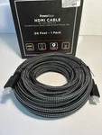 Powerbear 50ft Hdmi 2.0 Cable 4k Uhd Nylon Braid Gold Plated. Fixed Price $27.00.