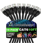 Cablegeeker Cat 6 Ethernet Cable 10 Ft (10pk) - Cat6 Patch Cables, Snagless Rj45. Fixed Price $20.21.