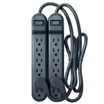 Onn 6-outlet Surge Protectors With 2.5' Power Cords, Gray, 2 Count. Fixed Price $19.88.