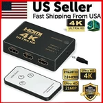 4k Hdmi 2.0 Cable Splitter Switcher Box Hub Ir Remote Control 3x1 Power 3 To 1. Fixed Price $10.89.