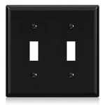Elegrp 2-gang Toggle Switch Wall Plates, Standard Size 4.53" 1 Pack, Black. Fixed Price $9.99.